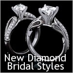 New Diamond Bridal Styles. Vintage inspired romantic styles with designs that conveys intense passion. Center Diamond or Gemstone are sold separatley.