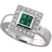 Genuine Emerald and Diamond Ring